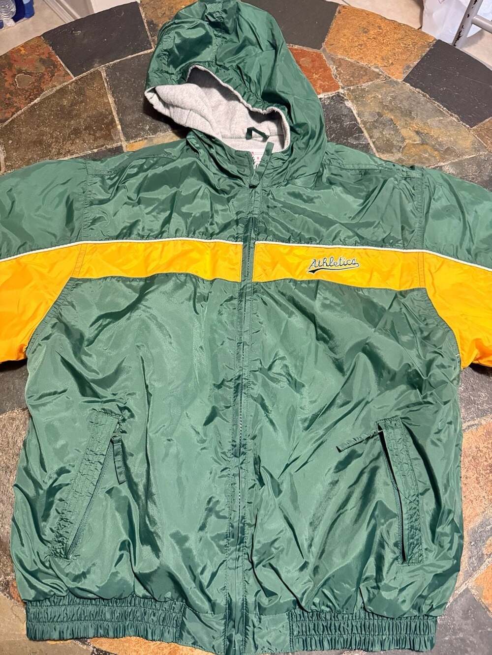 Vintage Oakland Athletics MLB Genuine Stuff Hooded Windbreaker Jacket